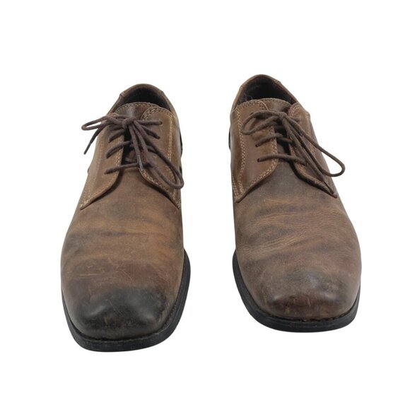 Bed Stu Brown Distressed Leather Mens 11 Lace-Up Dress Shoes Durable Western